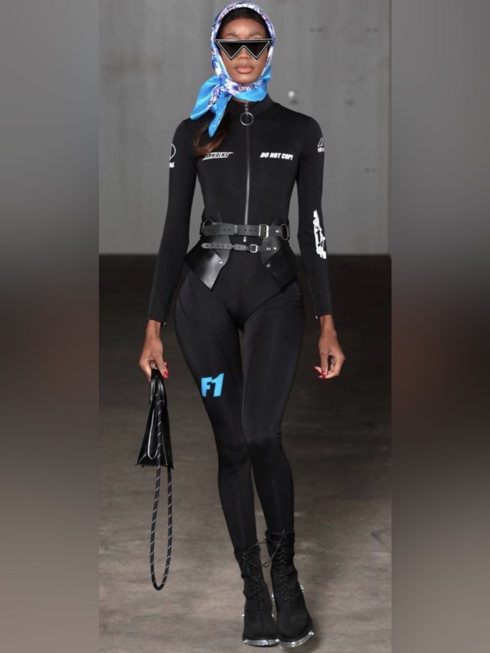 RARE HMN ALNS F1 Limited Edition Do Not Copy Racing Black Jumpsuit Size Medium